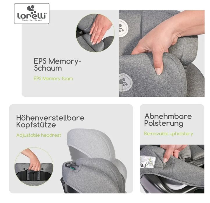 Столче за кола Lorelli - Scorpius, i-Size, 40-150 cm, Grey