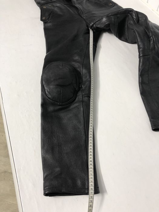 Pantaloni moto piele dama cu bretele și pieptar 50