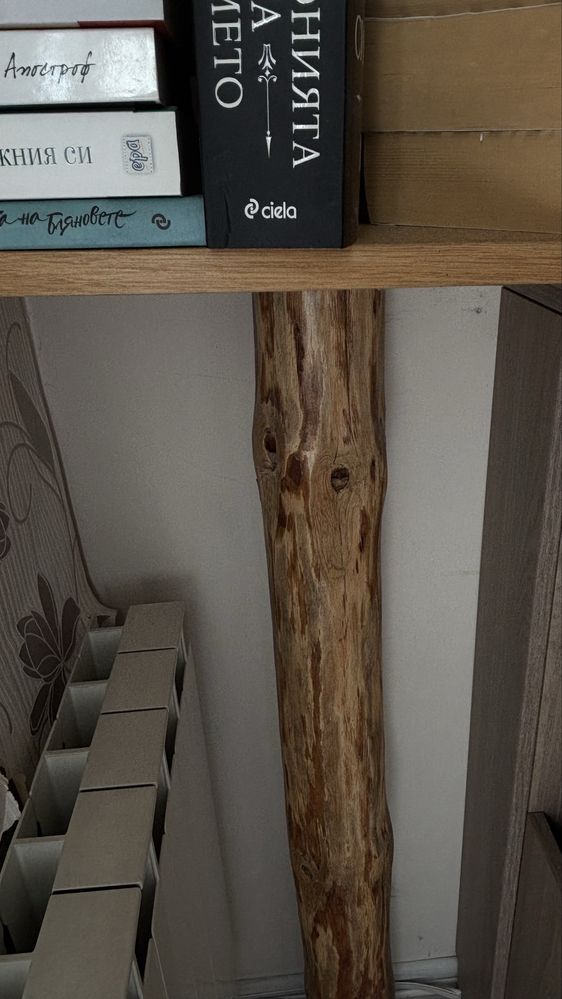 Етажерка за книги с естествена трупа