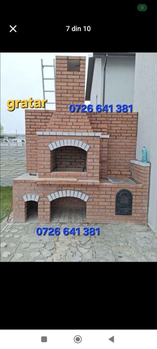 Gratar rustic de cărămidă plita țărănească cuptor de pâine afumături m