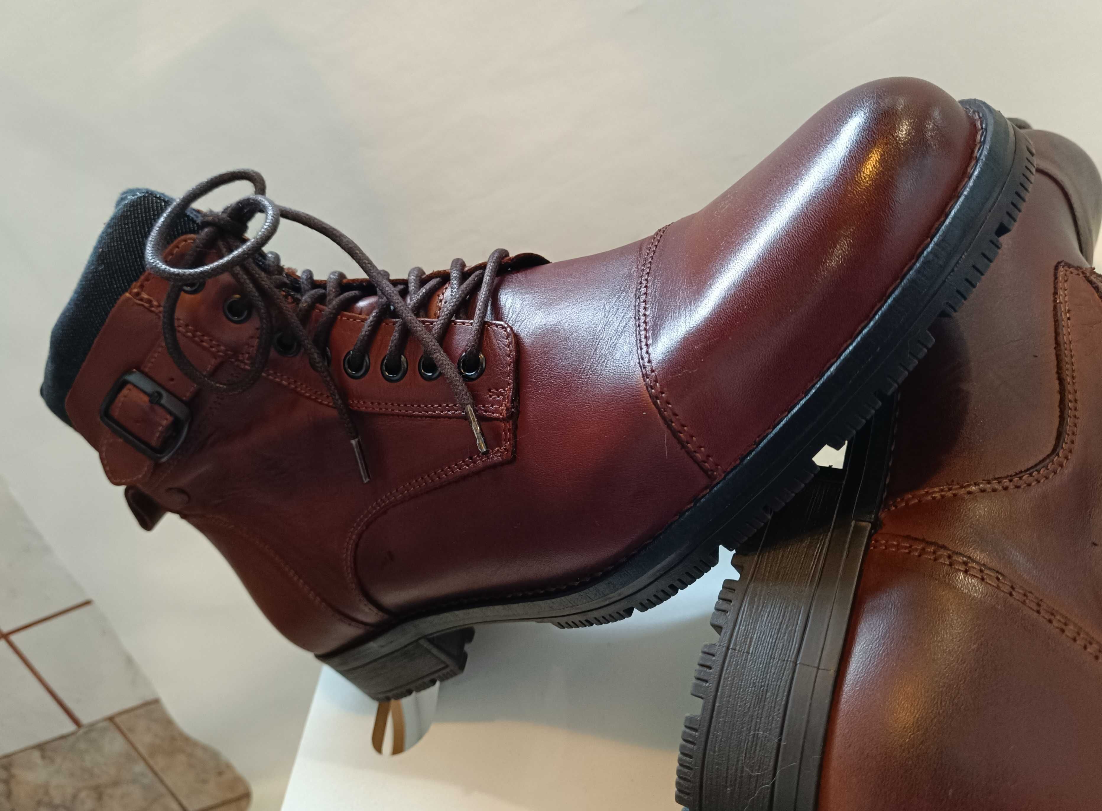 Ghete lace up 46 bocanci premium Jack & Jones piele naturala