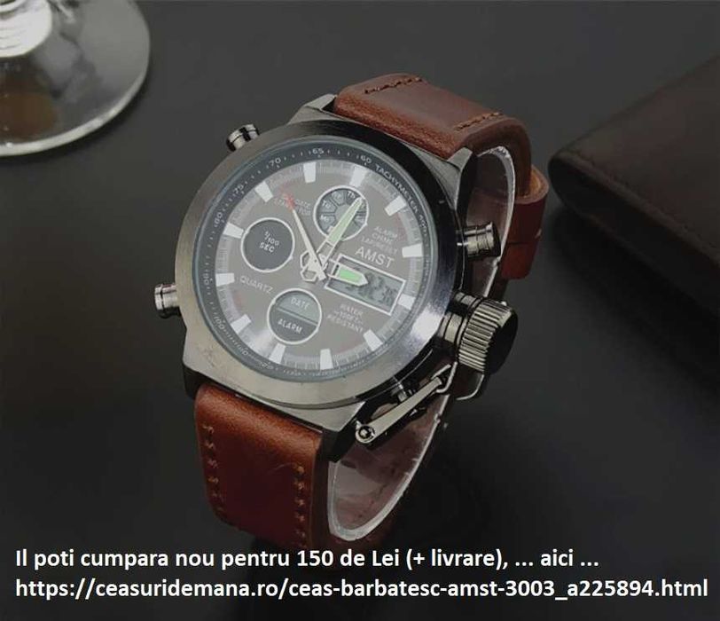 Ceas barbatesc AMST 3003 pentru uz Militar Survival, Drumetii, Camping