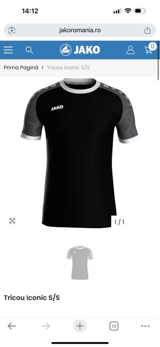 Tricou fotbal Jako Iconic Negru