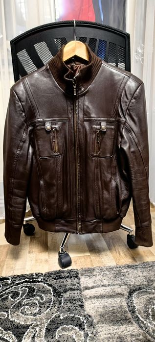 Geaca piele maro