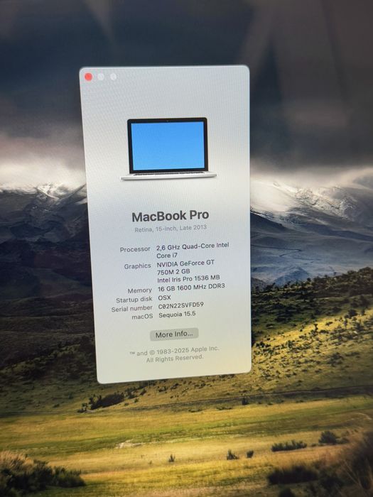 MacBook Pro 15” 1TB SSD / Core i7 / Battery 100%
