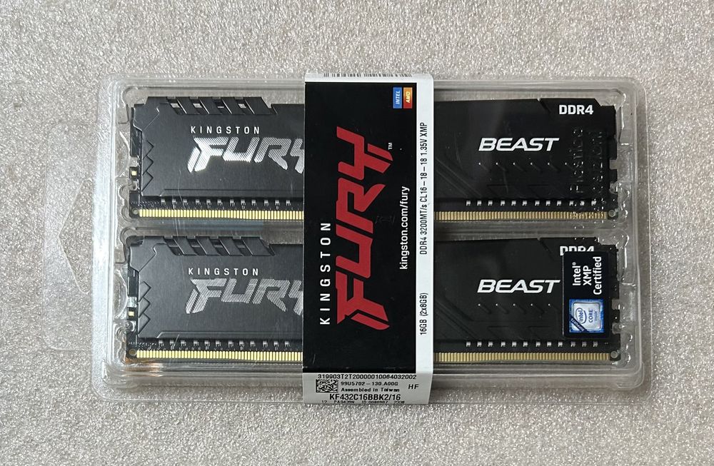 Оперативная память Kingston Fury Beast 3200МГц 8гбх2 16гб