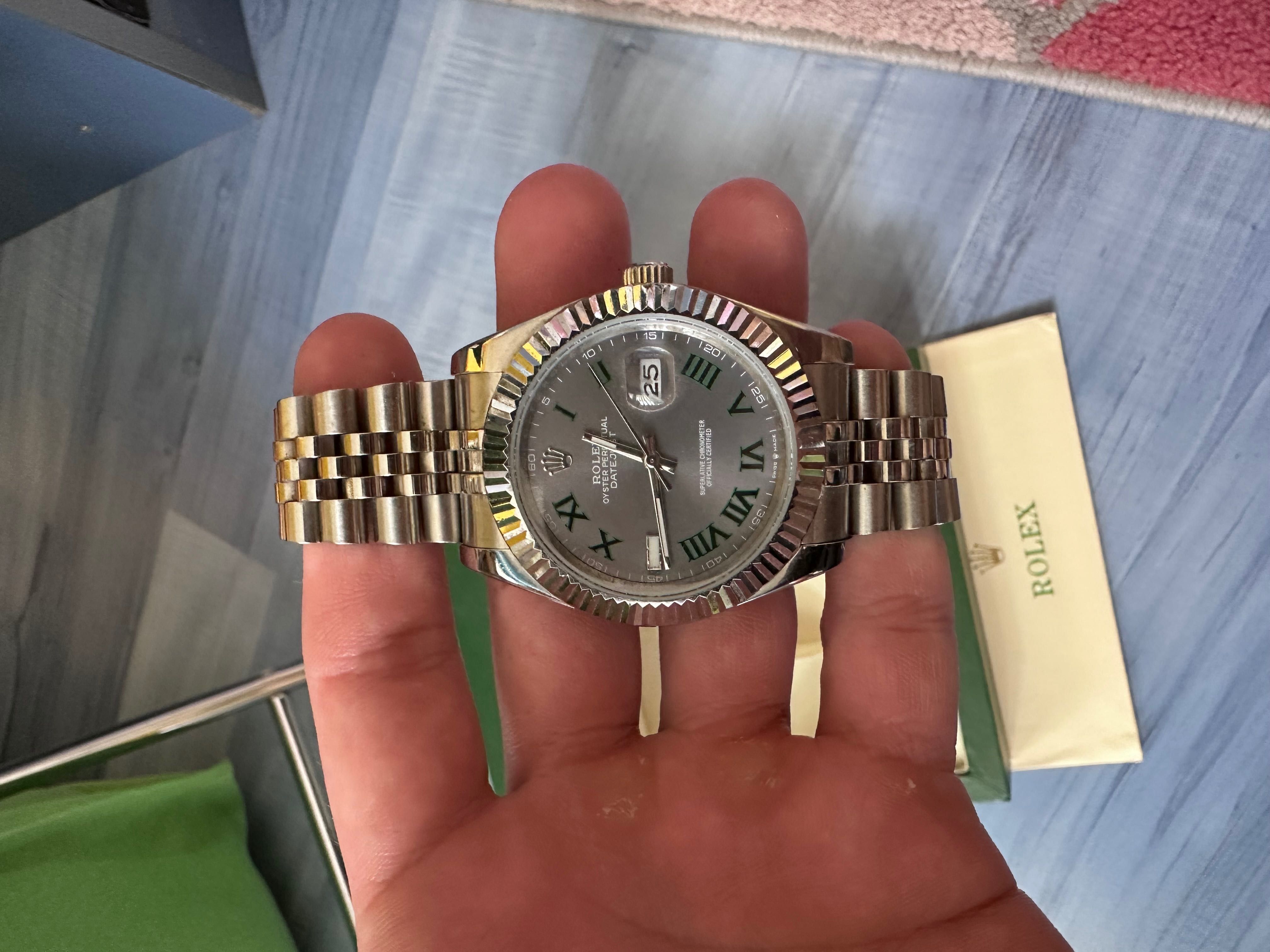 Rolex Datejust 41 Steel Slate Grey and Green Roman