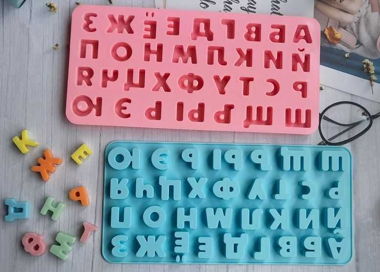 3D силиконова азбука, букви на кирилица молд, калъп, форма, фондан