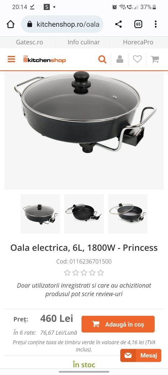 Oala electrica, 6L, 1800W - Princess