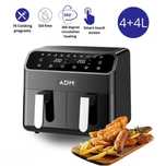 Friteuza dubla ADM – 2 cosuri, 8 Litri, 2000W, 10 programe, produs nou