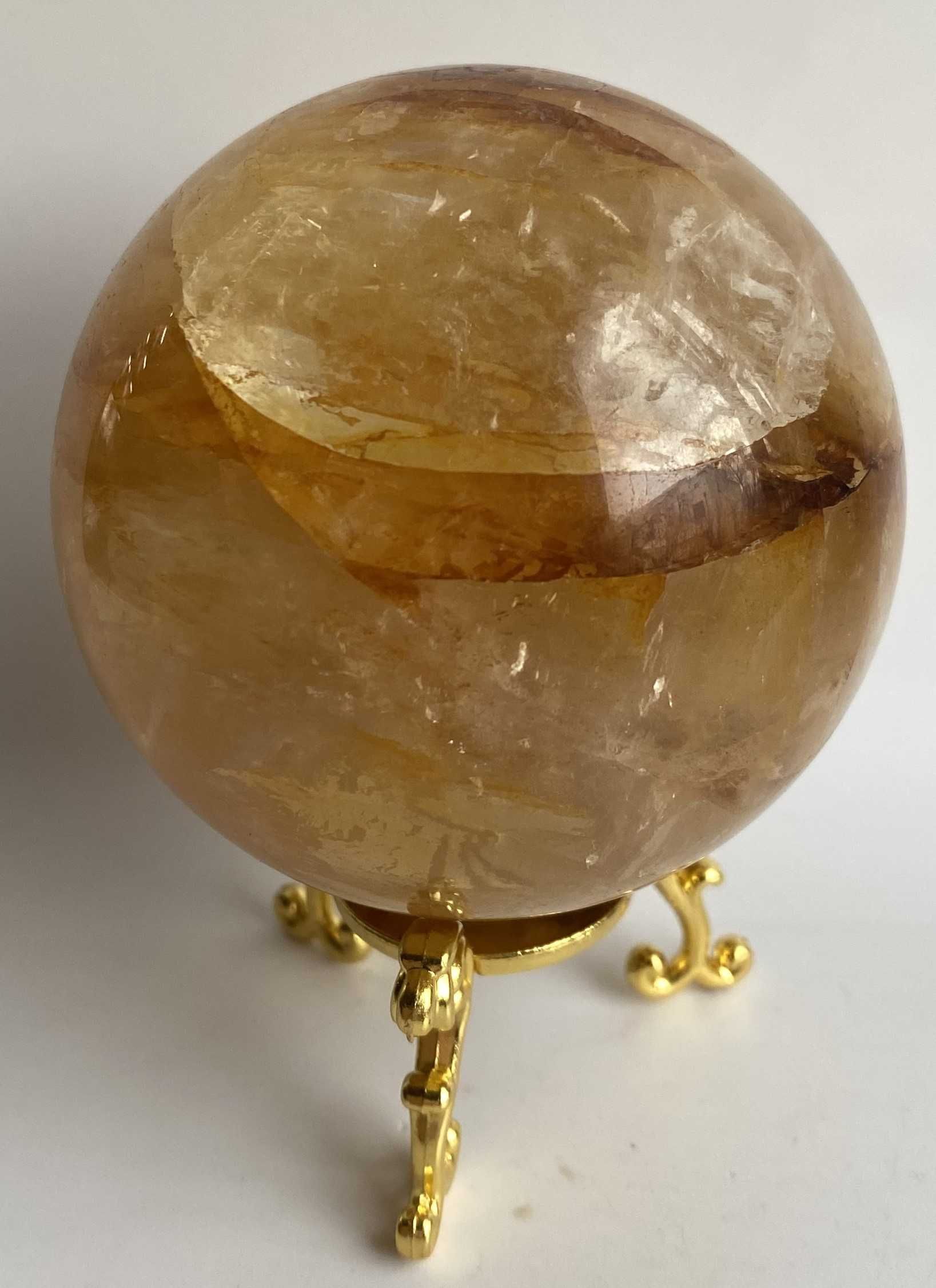 Cristale/Minerale-Cuart Hematoid Galben-sfera din piatra semipretioasa