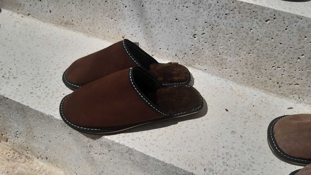 Papuci din blană naturală bărbătești