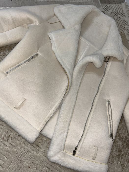 дубленка, белый.