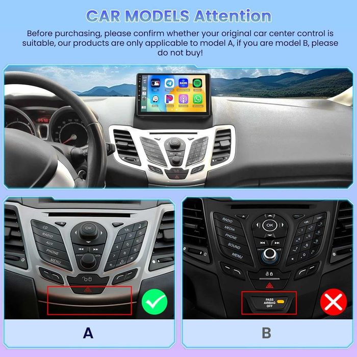 Hikity Android 13 авто радио за Ford Fiesta MK6 9" 4G+64G