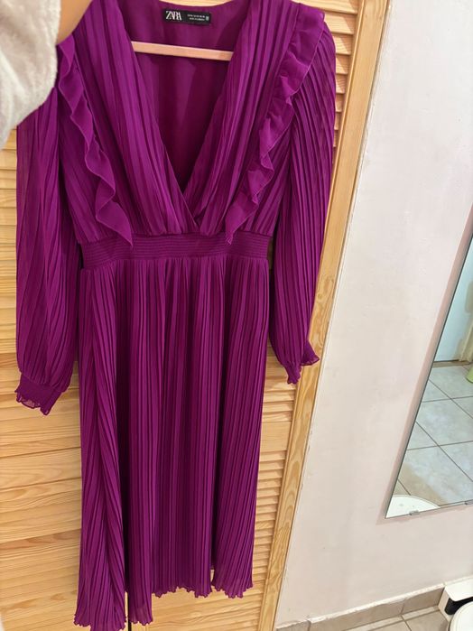 Rochie Zara superbă plisată mărimea M mov