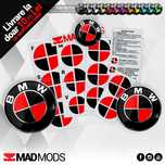 Set Stickere Embleme Negru cu Rosu BMW Seria 1 2 3 4 5 6 7 8 X i M