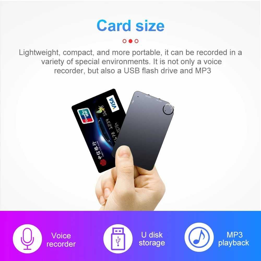 Mini Reportofon Card TSS-K32  Dispozitiv de Spionaj, MP3 Player, 32GB