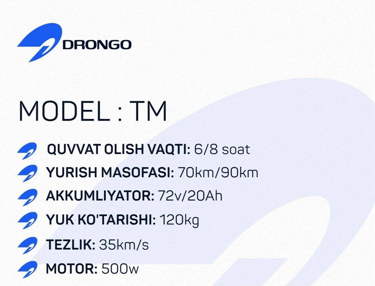 DRONGO. model: TM