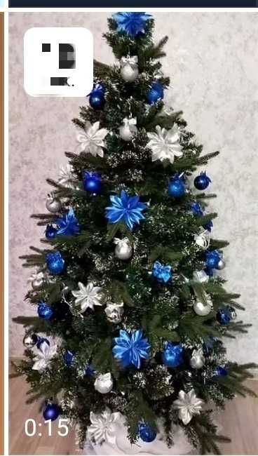 Ёлка искусственная литая и ПВХ, 1,8 м.