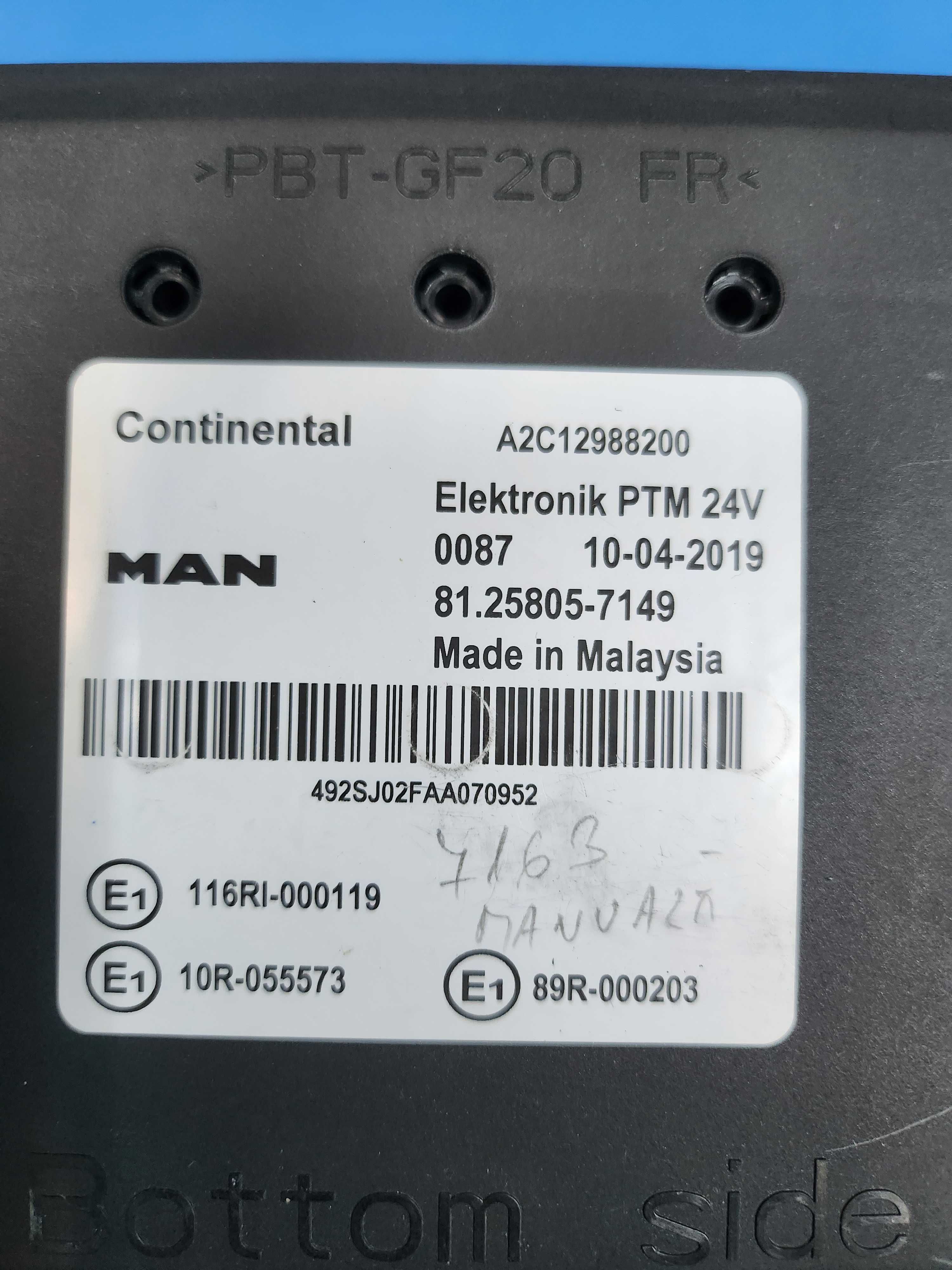 Calculator central PTM MAN TGS, TGX 81.25805-xxxx