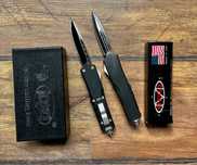 УНИКАЛЕН USA MicroTech Автоматичен Нож Ножовка с две остриета калъф