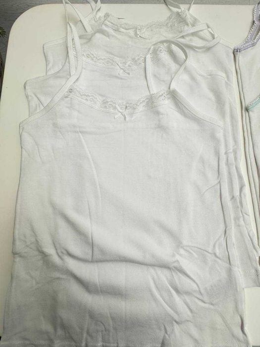 Майки для девочек NEXT, Marks & Spencer , белая, размер 5/6, 6/7