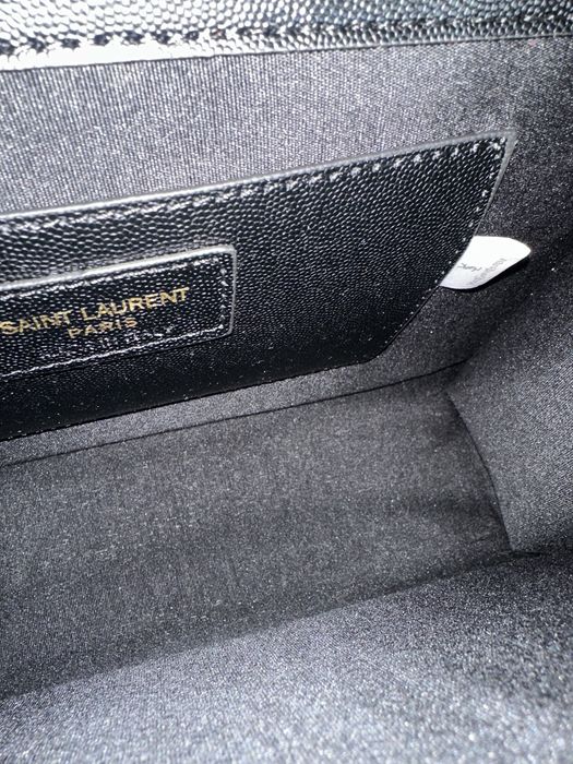 Кожена черна чанта YSL