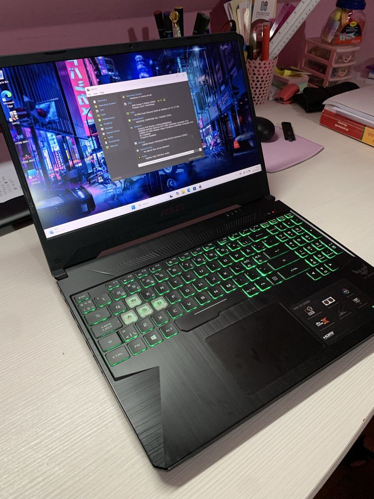 Laptop Asus Tuf Gaming FX505D, 16gb ram, Ryzen5,GTX1650