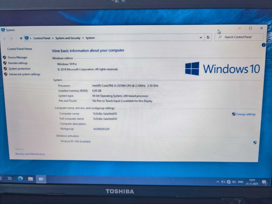 Laptop toshiba satellite