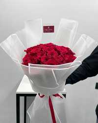 Акция на 25 красных роз по 700тенге Цветы Гулдер Доставка