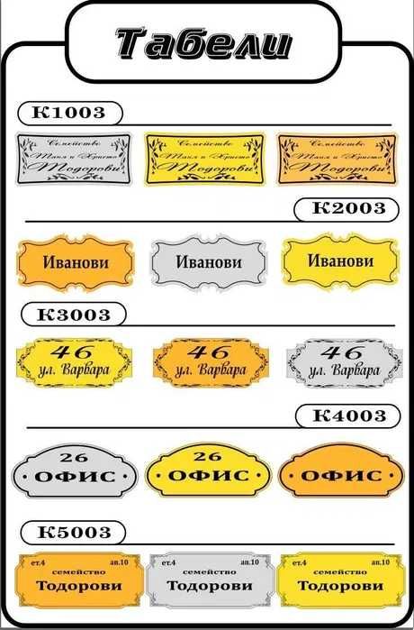 Лазерно гравирани табелки
