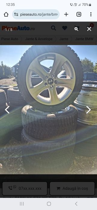 Jante din aliaj cu cauciucuri de iarnă noi  BMW X5 E70 X6 e71 20012