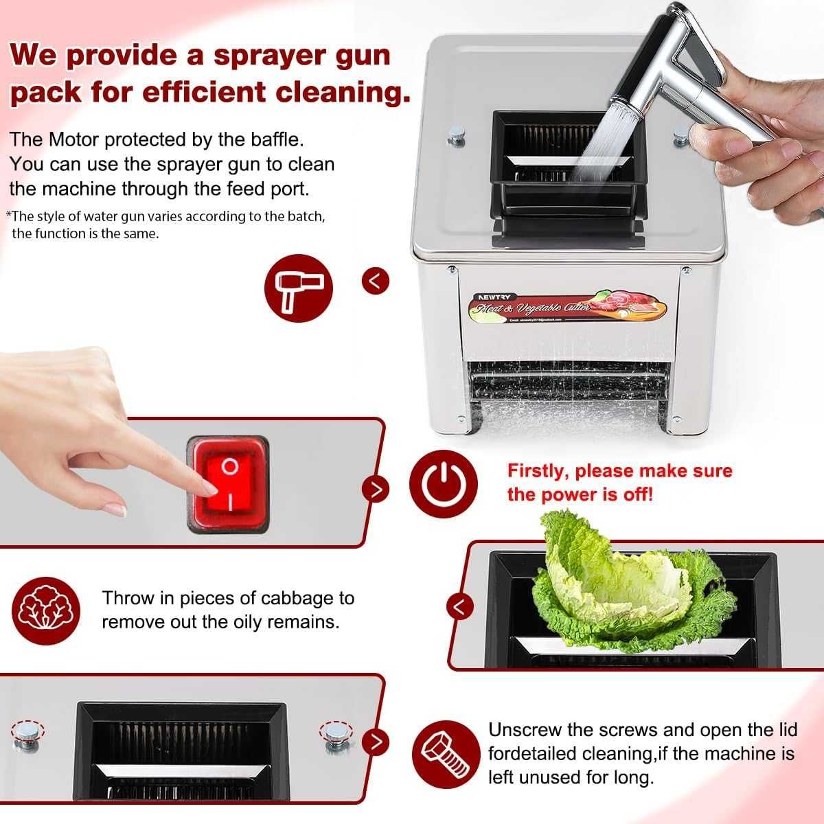 Tăiător carne NEWTRY comercial, inox, capacitate 150 kg/h