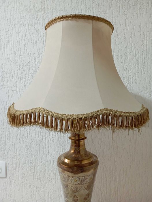 Комплект от две уникални много големи масивни бронзови лампи - лампа