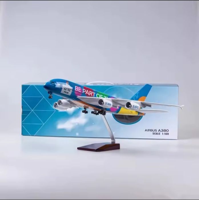 47 CM! Super macheta business de avion Airbus A380 Emirates Dubai Expo
