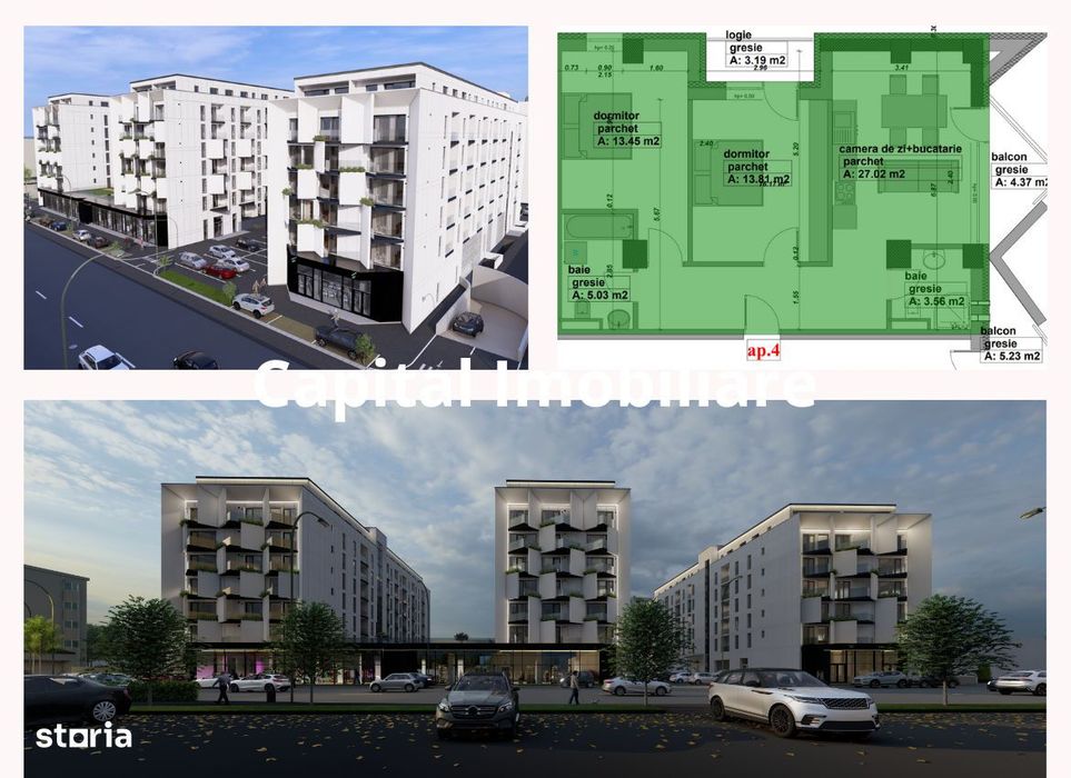 Apartament de vanzare, 3 camere, 83.73mpc, etaj 1, comision 0%