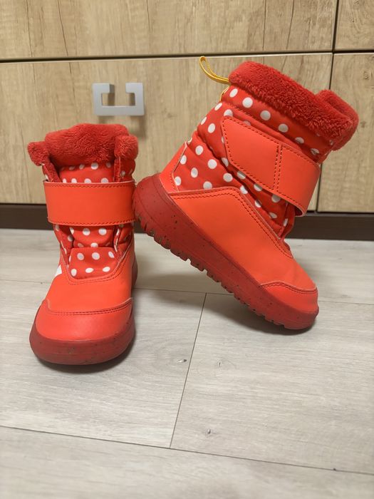 Cizme Adidas rosii Minnie Mouse imblanite impermeabile nr 28,5