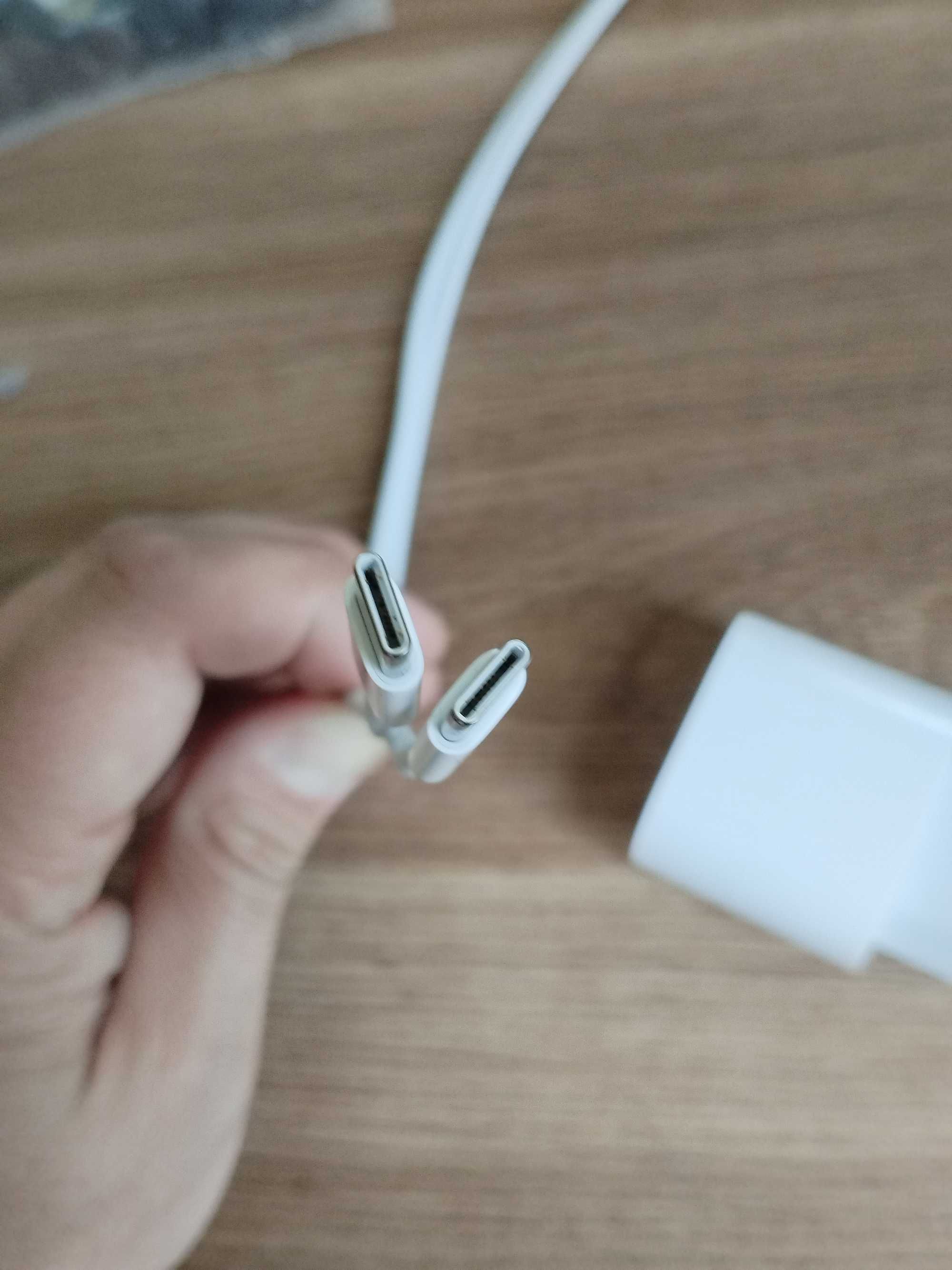 Зарядно/ Адаптер Apple за iPhone, 20W, USB-C, White + кабел
