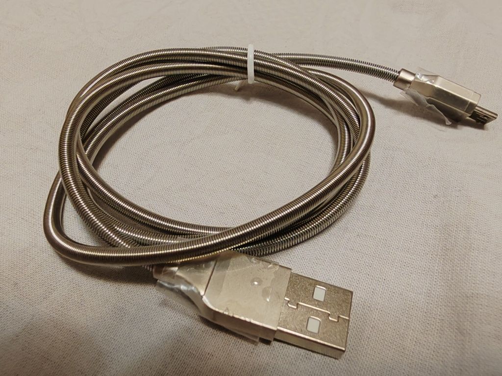 Металлический micro usb кабель для зарядки и подключения к компьютеру