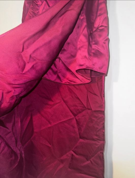 Rochie midi asimetrica cu fusta tip lalea