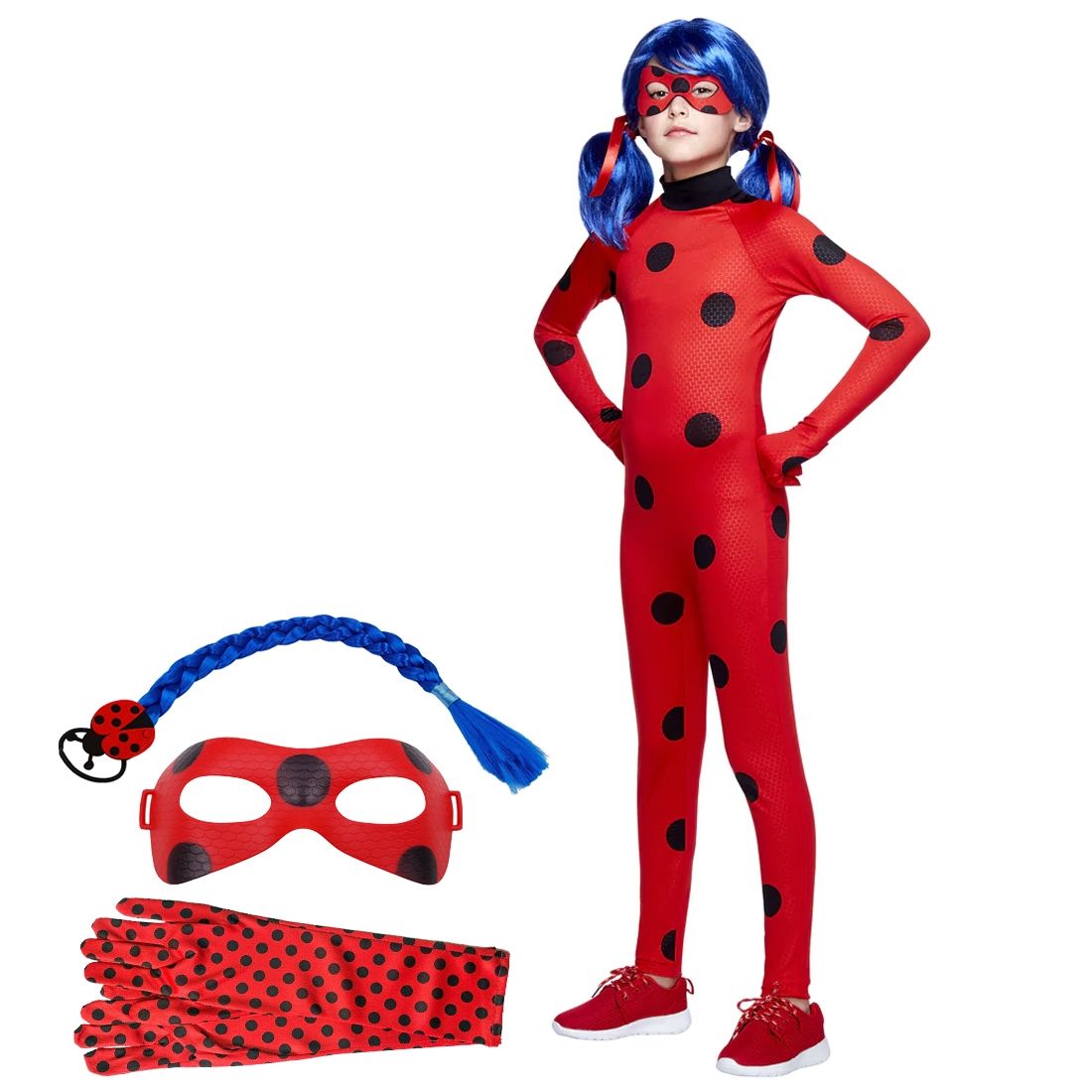 Costum pentru copii IdeallStore®, Buburuza  5-7 ani, accesorii incluse