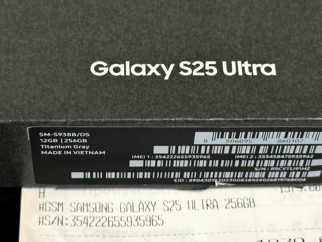 KATO НОВ 256GB Samsung Galaxy S25 Ultra Гаранция Vivacom 2027г. Gray
