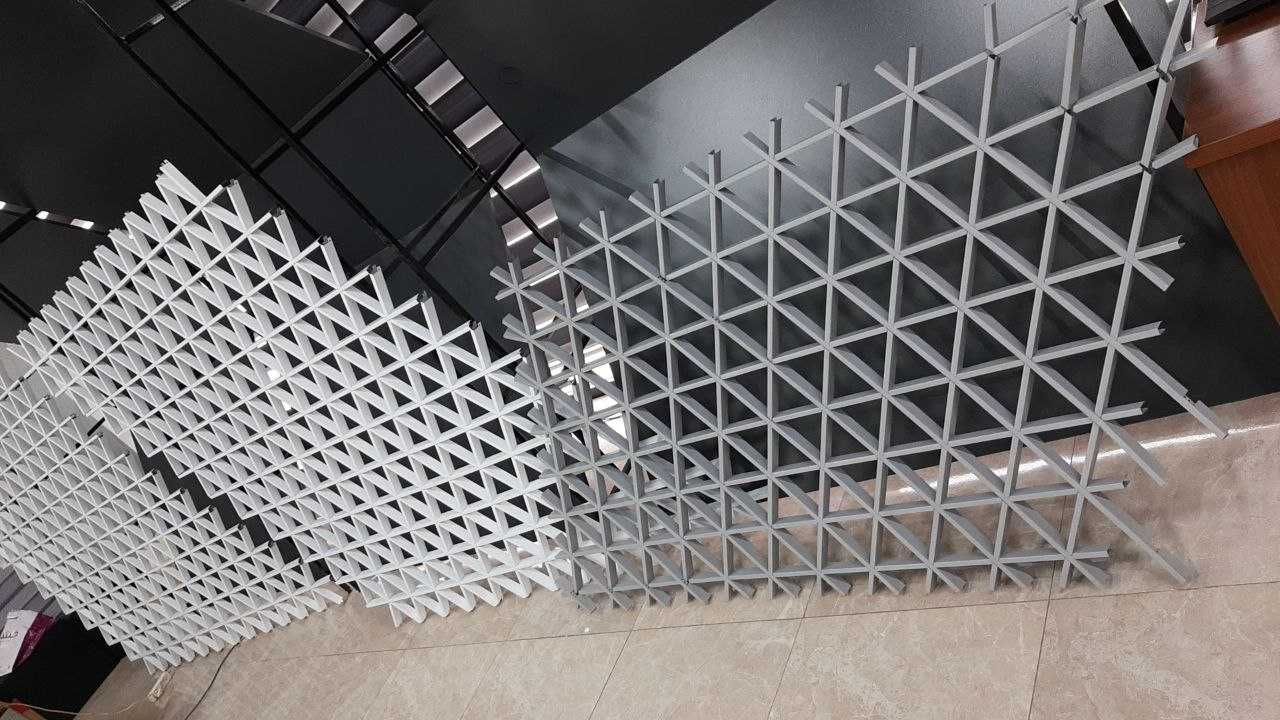 Потолки Грильято Реечный grilyato reeychniy metalichtskiy Armstrong