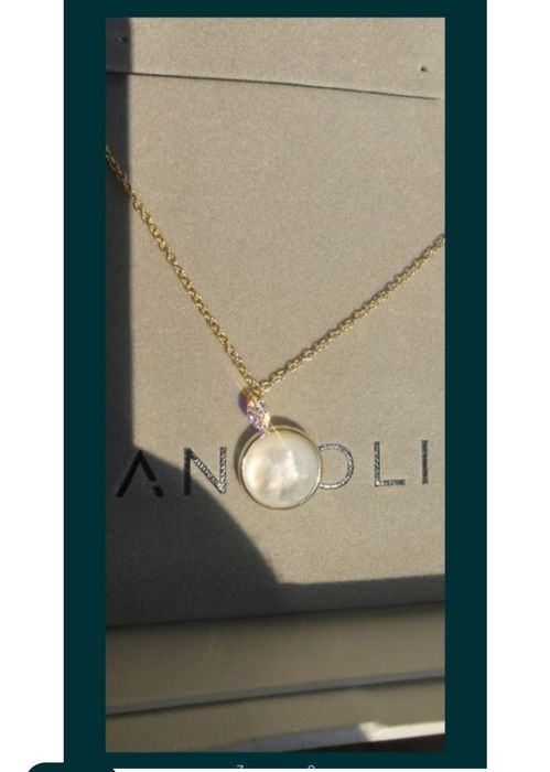 NOU! Lantisor de aur cu diamante si perla Anyoli.