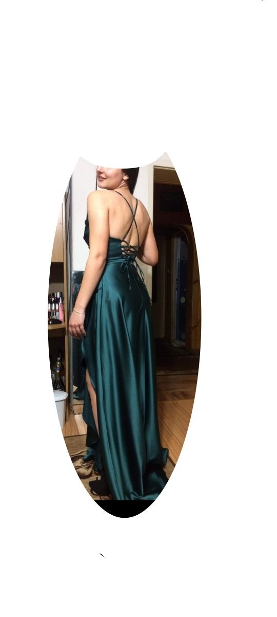 Бална Дълга зелена рокля размер 36