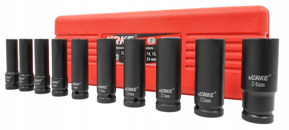 Set chei tubulare impact lungi ½ 10 piese 10-24mm (V39467)