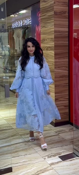 Платье женское голубое