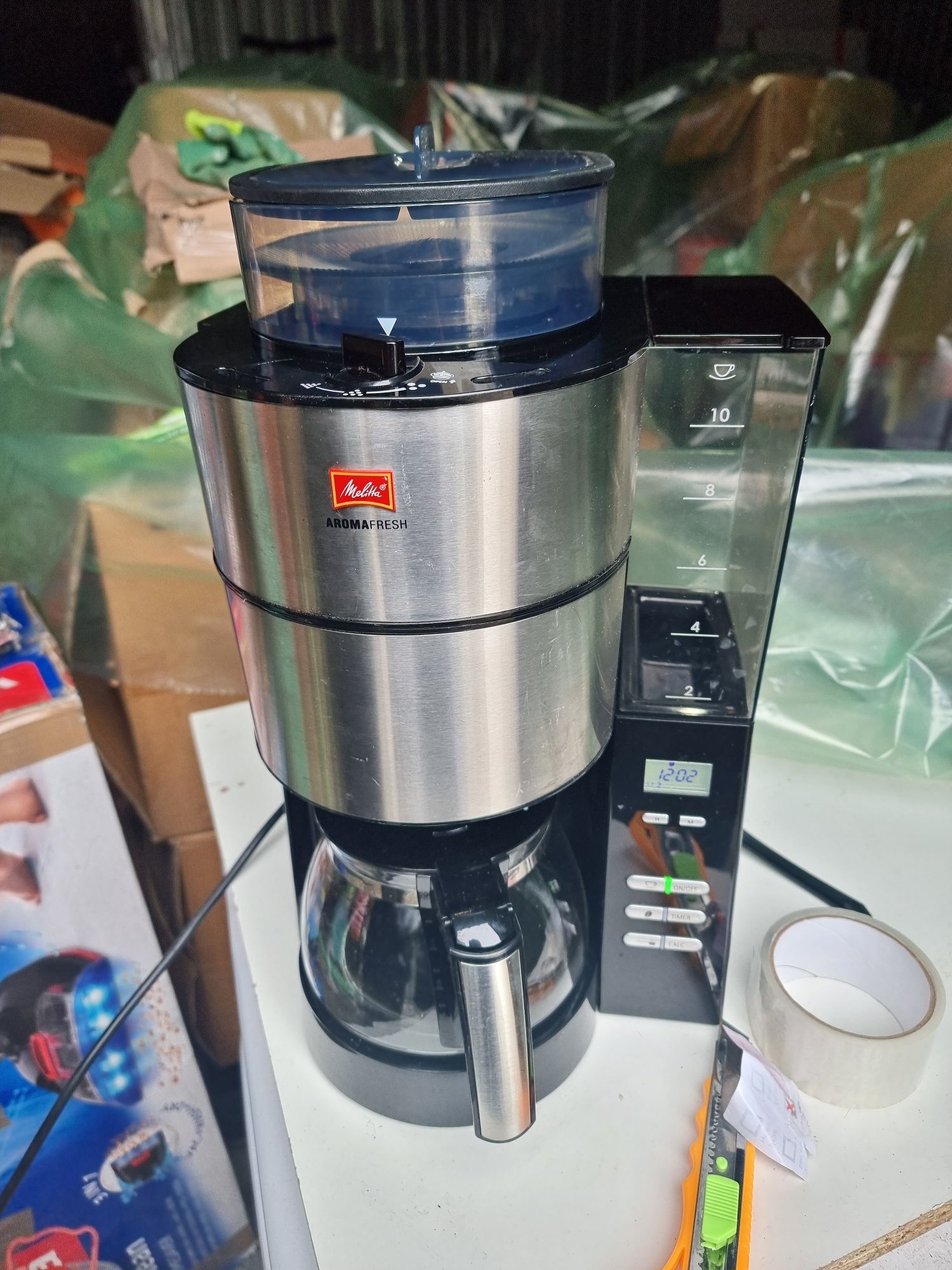 Cafetiera Melitta® AromaFresh 1021-01, 1000W, Rasnita integrata cu 3 n