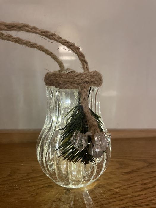 Коледна, зимна декорация, лампички, хартия