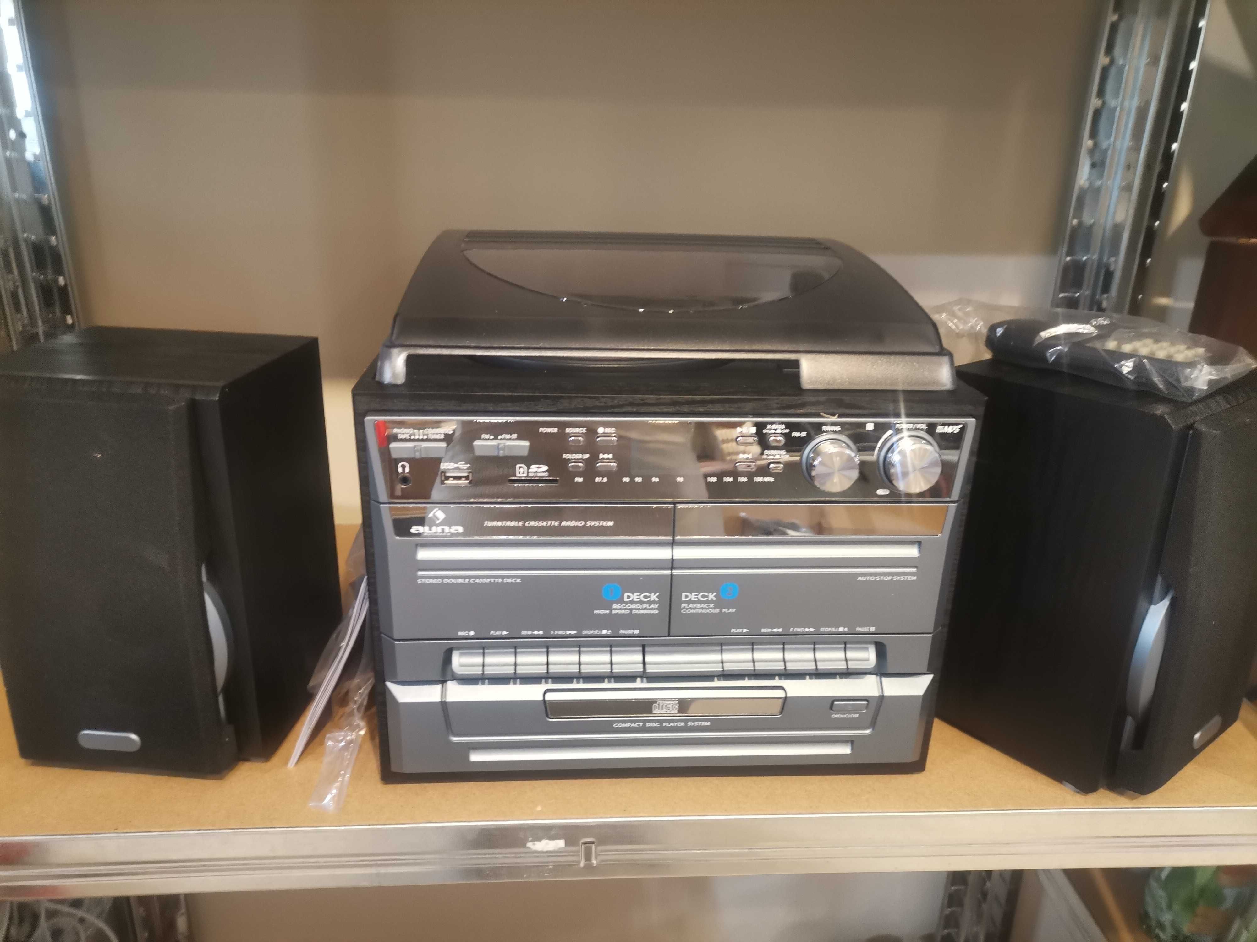 Ретро стерео система с грамофон Auna tcd 386 we